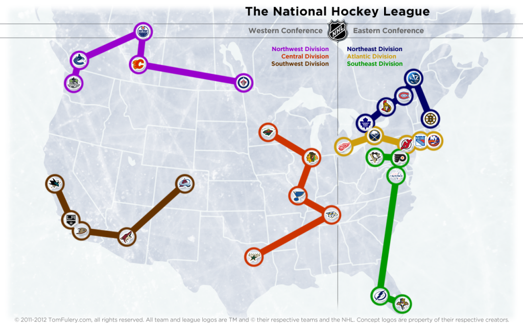 NHL Realignment Map - Week 45
