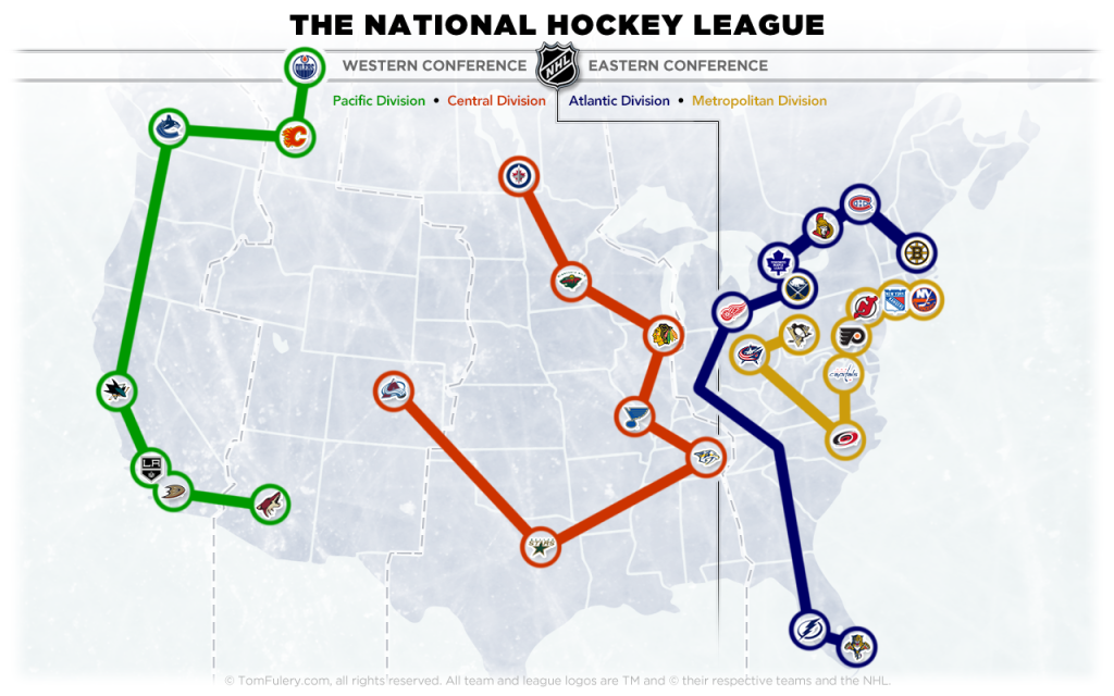 2013-14 NHL Map – Now with Official Division Names