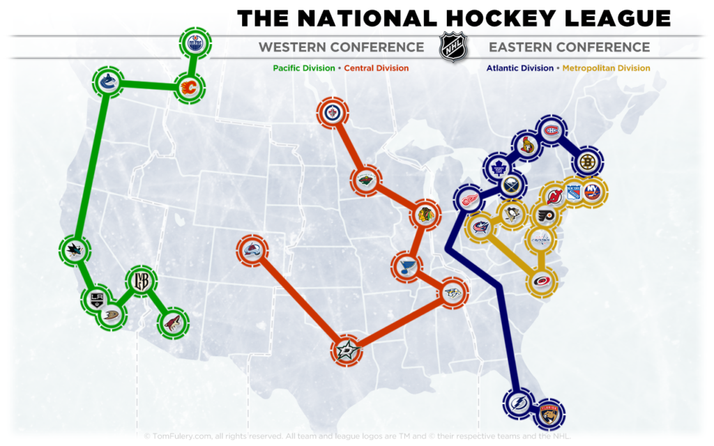 NHL Las Vegas Map